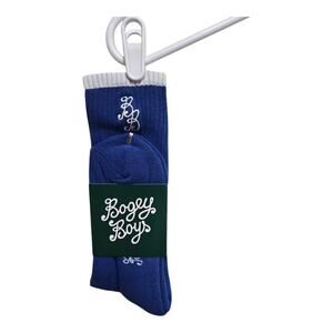 Bogey Boys Blue Crew Socks M/L 9–12 Logo NWT